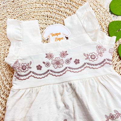 Vestido com Florzinhas Marrom - Areia